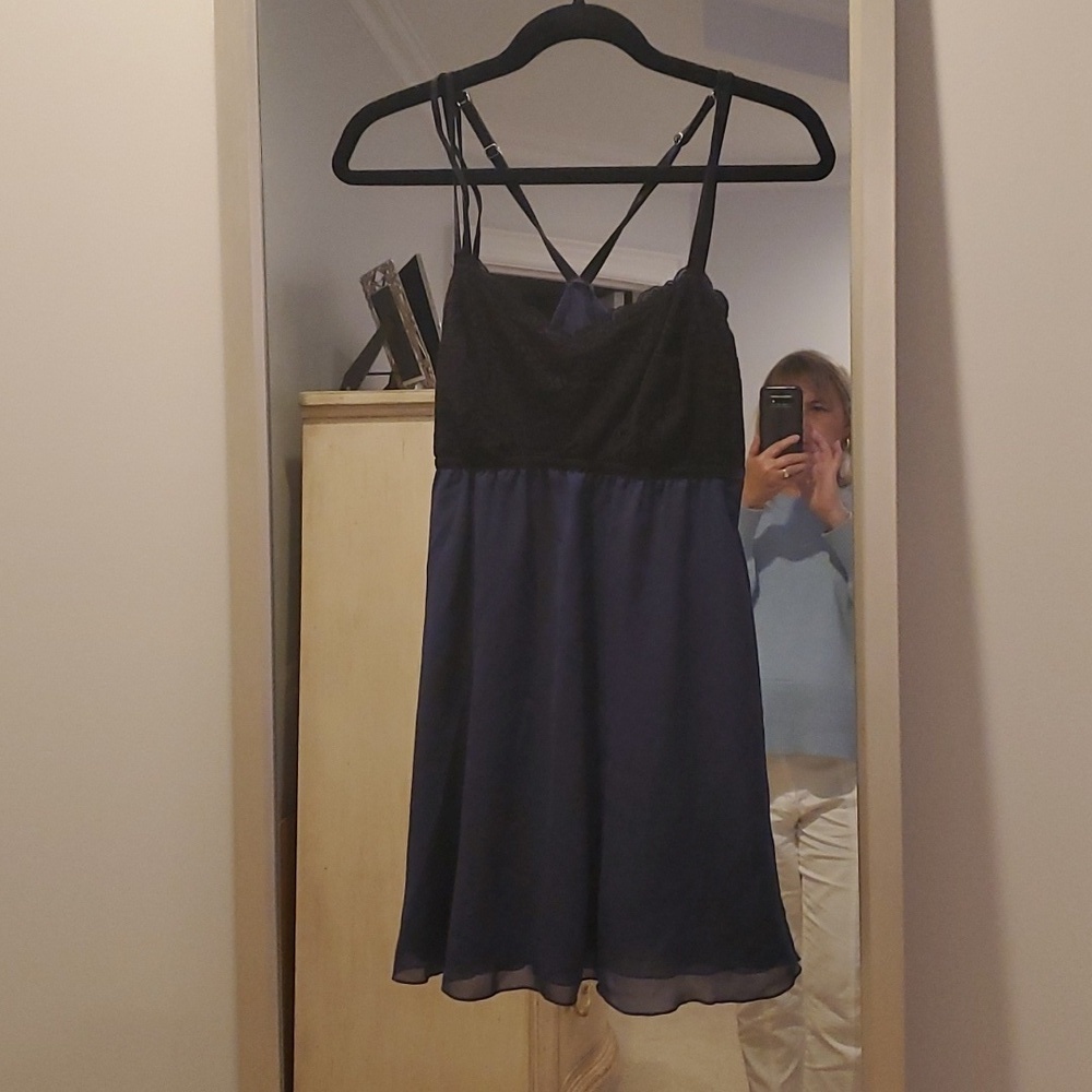 EUC Limited Edition Velvet Noir Babydoll Navy Size L (48)